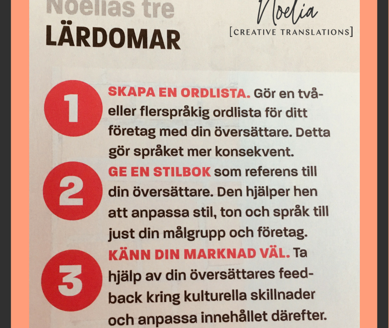 Översättningar; tips för beställning