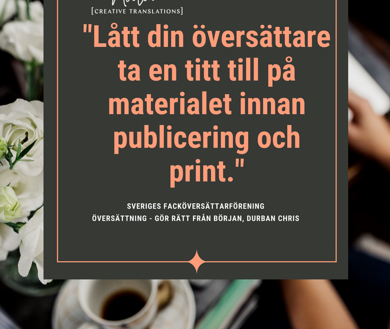 Översättning och den layoutade texten